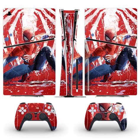 Spider-Man Splash Art PS5 Slim Skin Sticker Cover - ConsoleSkins.co