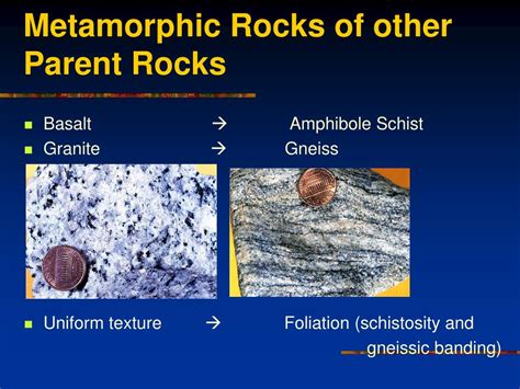 Metamorphic Parent Rock Chart - Zoraya