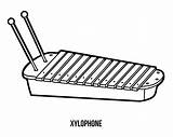 Xylophone Coloring Para Clipart Drawing Draw Colorear Dibujo Ingles  sketch template