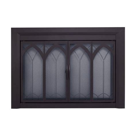 Pleasant Hearth Collin Medium Black Glass Fireplace Doors CI-3501BL - The Home Depot