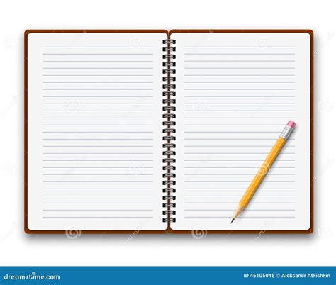 Copybook template stock vector. Image of booklet, blank - 45105045