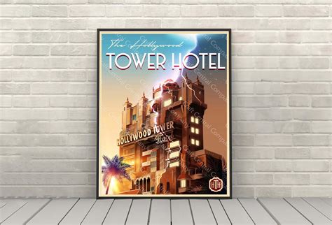 Tower of Terror Poster Disney Attraction Poster Hollywood Studios Poster Vintage Disney Poster ...