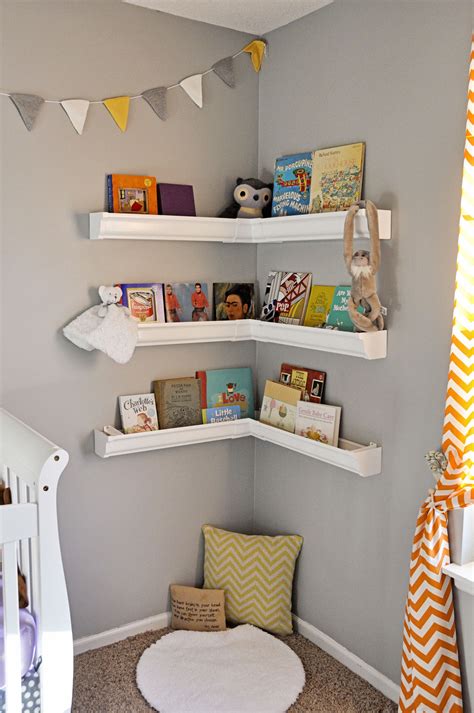 Rain Gutter Shelves nursery book corner Boy Toddler Bedroom, Toddler Rooms, Baby Bedroom, Baby ...