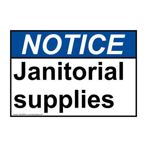 ANSI Janitorial Supplies Sign ANE-30555