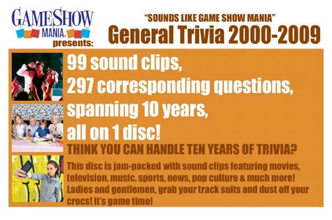 General Trivia Game Show Audio CD Questions & Answers (2000-2009) - Digital Download (PDF & MP3 ...