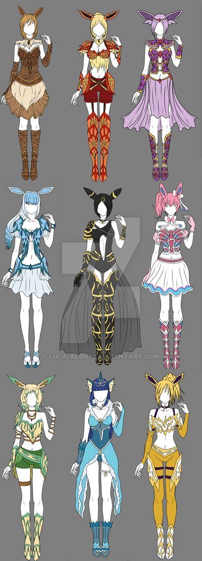 Eevee Gijinka Adopts - Auction OPEN by Luca-Adopts.devia... on @DeviantArt