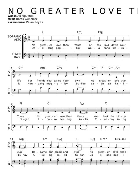 No Greater Love Than Yours Sheet music for Vocals (Choral) | Musescore.com