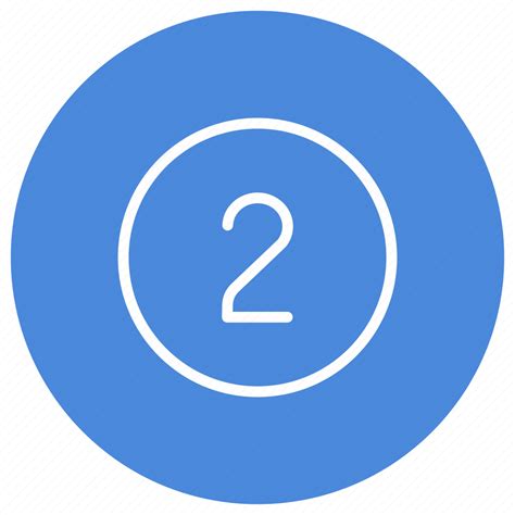 Blue, number, two, white, circle, filled, round icon - Download on Iconfinder