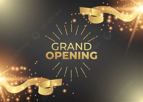 Grand Opening Ceremony Background Banner With Golden Ribbon And ...