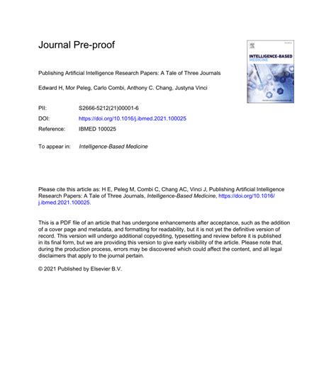 (PDF) Publishing Artificial Intelligence Research Papers: A Tale of ...