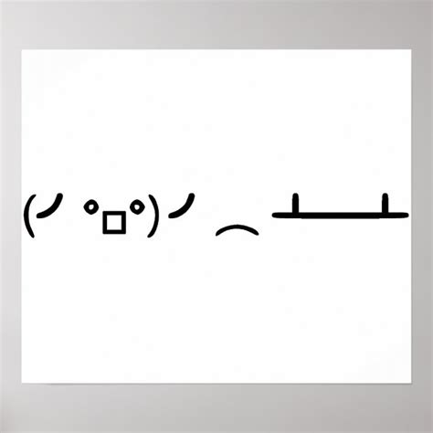 Table Flip Flipping Ascii Emoticon Poster | Zazzle.com.au