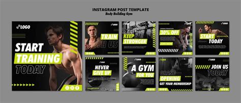 Free PSD | Body building workout instagram posts