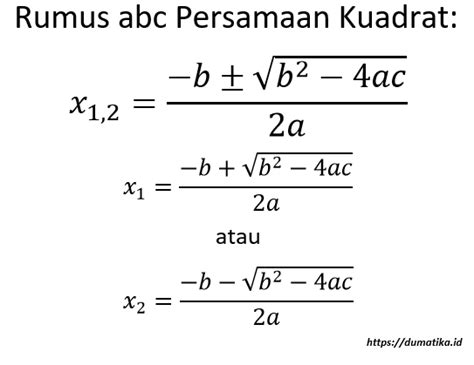 Contoh Soal Persamaan Kuadrat Rumus Abc Contoh Soal Dan Pembahasan ...