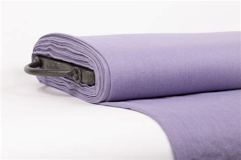 LinenBuy Pure Linen Fabric Lavender Medium Weight Pre-Washed Durable Plain Woven Solid Not ...