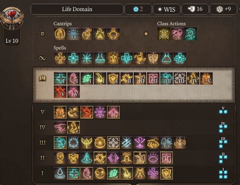 BG3 Life Cleric Level 10 Spell Book - Deltia's Gaming