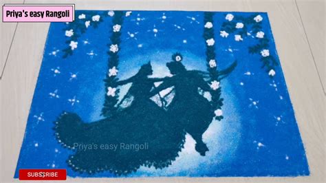 poster rangoli of radha krishna tulsi vivah special rangoli design by priya easy rangoli | Videos