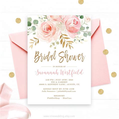 Bridal Shower Invitation Template Editable Printable Bridal | Etsy