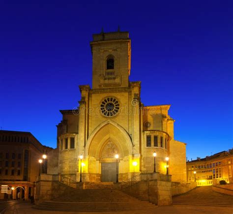 Albacete Cathedral in Night Stock Image - Image of culture, exterior ...