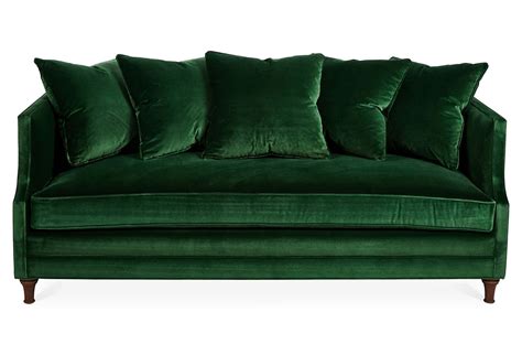 Benchmade by Brownstone | Dumont Velvet Sofa, Emerald | Tailored to perfection, this emerald ...