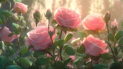 Pink Rose Flower Powerpoint Background For Free Download - Slidesdocs