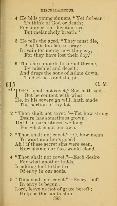 Thou shalt not covet, God hath said | Hymnary.org