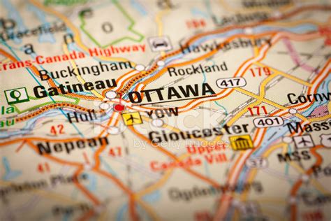 Ottawa City On A Road Map Stock Photo | Royalty-Free | FreeImages