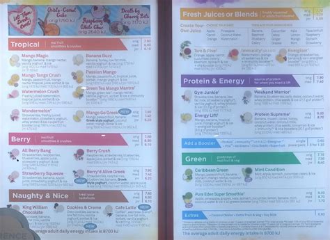 Boost Juice Menu, Menu for Boost Juice, Mitchelton, Brisbane - Urbanspoon/Zomato