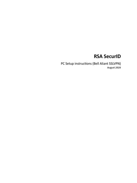 RSA SecurID Setup Guide1 | PDF | Computer Access Control | Authentication