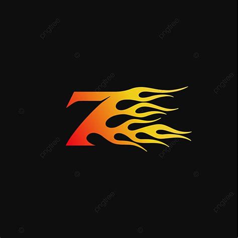 Flame Logo Design Vector PNG Images, Number 7 Burning Flame Logo Design ...