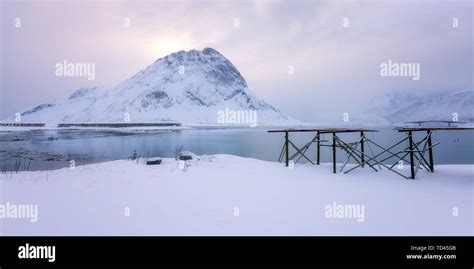 Lofoten in the snow, Lofoten Islands, Nordland, Arctic, Norway, Europe Stock Photo - Alamy