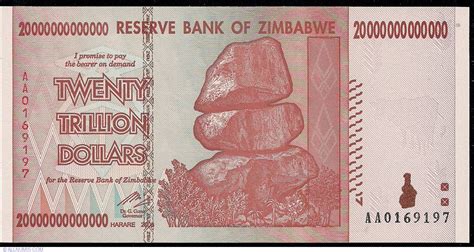 20 Trillion Dollars 2008, 2007-2008 Issue, Third Dollar (ZWR) - Zimbabwe - Banknote - 2940