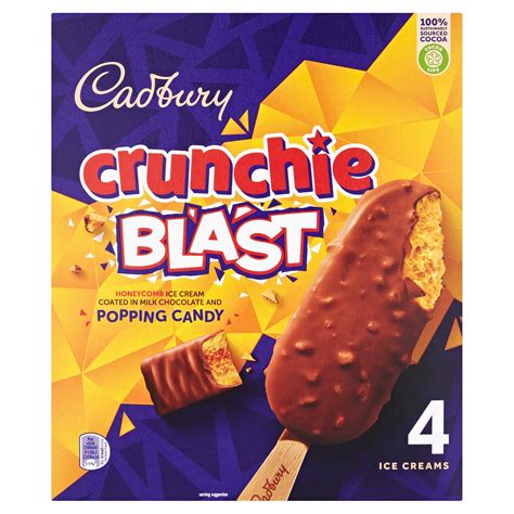 Cadbury Crunchie Blast Ice Cream 4 x 100ml | Ice Cream Cones, Sticks ...