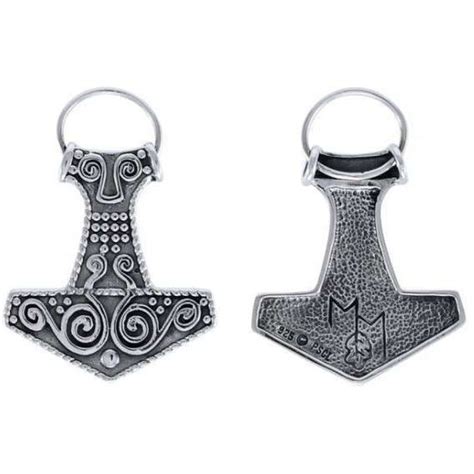 Thors Hammer Mjolnir Pendant in Sterling Silver - Mjolnir, Asatru