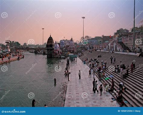 HARDWAR, INDIA - MARCH 13, 2003: People Bathing in the Holy Rive Editorial Stock Image - Image ...