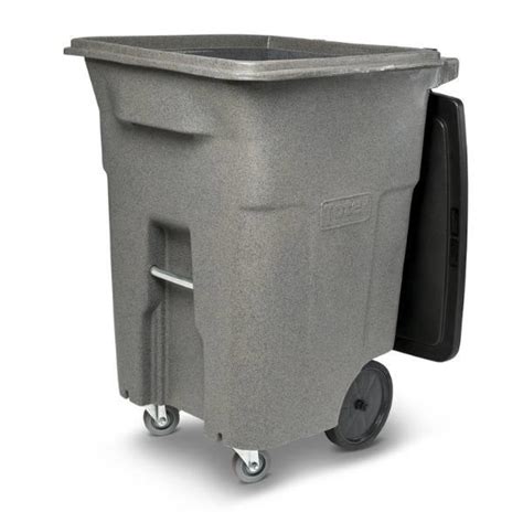 Toter 96 Gallon Trash Can W/ Quiet Wheels And Lid (Brownstone) | HD Supply