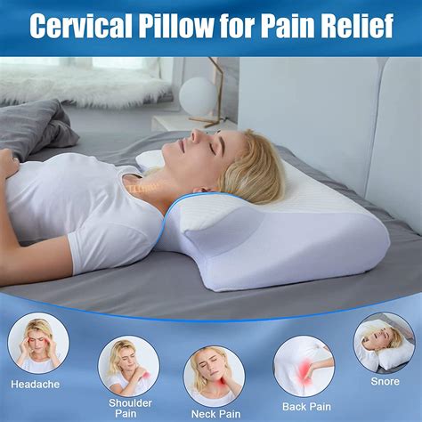 HOMCA Memory Foam Cervical Pillow - 2-in-1 Ergonomic Contour Orthopedic ...