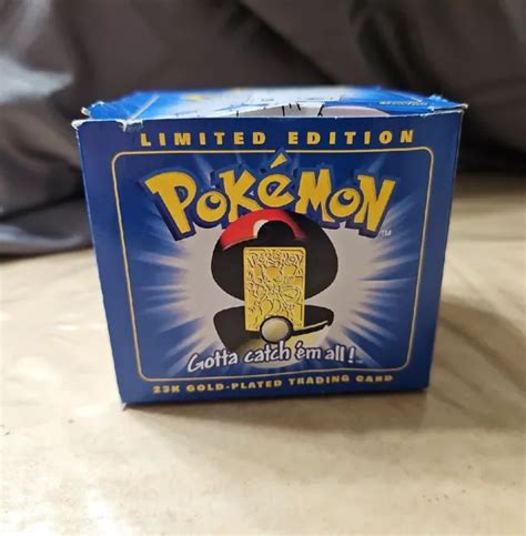 NEW 1999 LIMITED Edition Pokemon 23K Gold Plated Trading Card - Blue Box $30.00 - PicClick