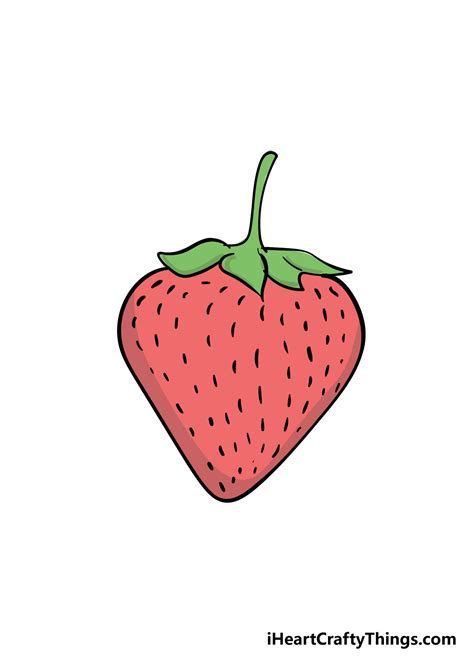 Strawberry Drawing - How To Draw A Strawberry Step By Step