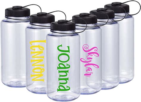 Buy 6 Pack Clear Water Bottles Bulk, 32 oz Reusable Water Bottle with Handle, Wide Mouth & Leak ...