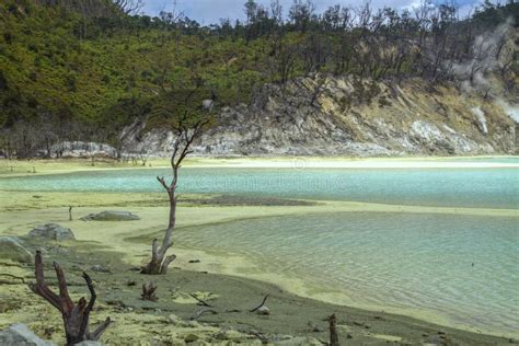 Kawah Putih, the Sulfurous Volcanic Crater Lake Stock Photo - Image of landscape, environment ...