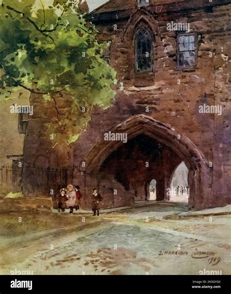 The Abbey Gateway, Chester from ' Chester water-colours ' by Compton, E. Harrison (Edward ...