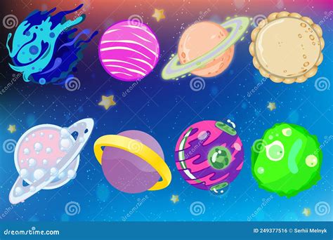 Alien planets vector stock vector. Illustration of fantastic - 249377516