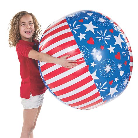 Inflatable 30" Patriotic Giant Beach Ball - Toys - 1 Piece | eBay