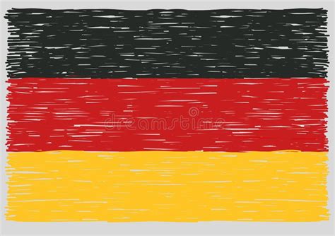 Hand drawn german flag stock vector. Illustration of rectangular - 87441652