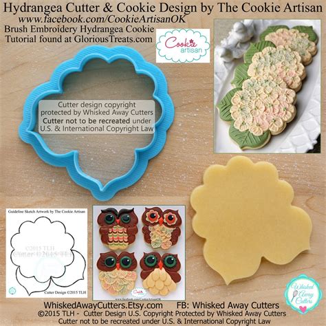 Hydrangea Cookie Cutter & Fondant Cutter by the Cookie Artisan tutorial Link Below Guideline ...