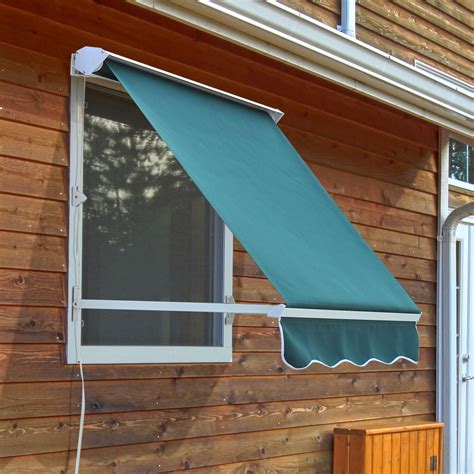 Outsunny Drop Retractable Window Awning Canopy Sun Shade Shelter Arm ...