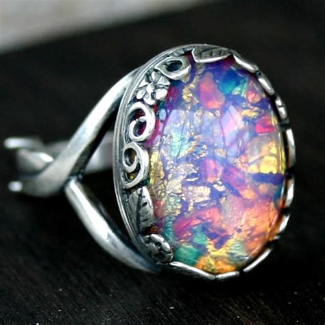 Harlequin Opal Ring - Etsy