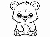 Cuddly Cinnamon Bear Coloring  Page sketch template