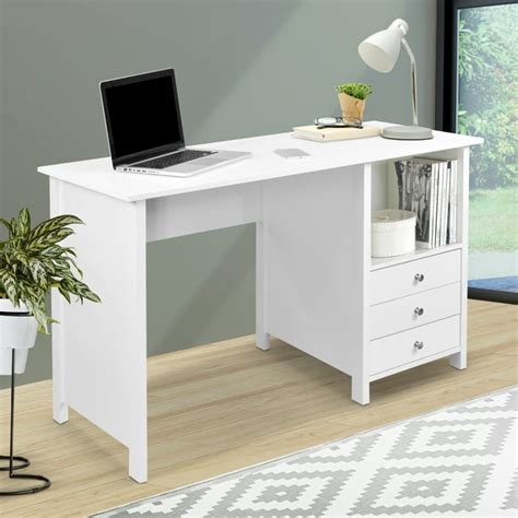 Techni Mobili Contempo Desk with 3 Storage Drawers, White - Walmart.com - Walmart.com