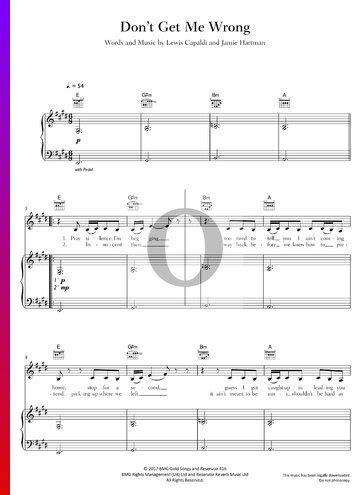 Don't Get Me Wrong (Lewis Capaldi) Piano Sheet Music - OKTAV